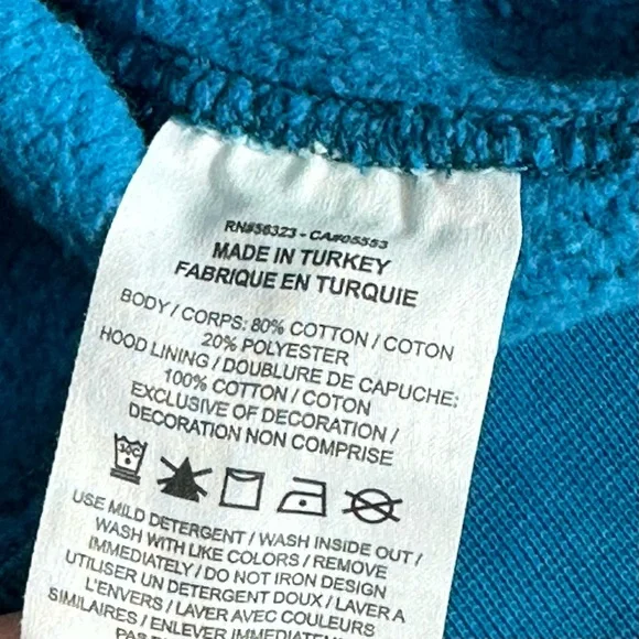 NIKE standard fit MENS SWEATSHIRT blue hooded HOODIE kangaroo pocket SMALL - Picture 13 of 13